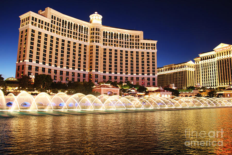 Bellagio Water Show #1 Photograph by Mariola Bitner