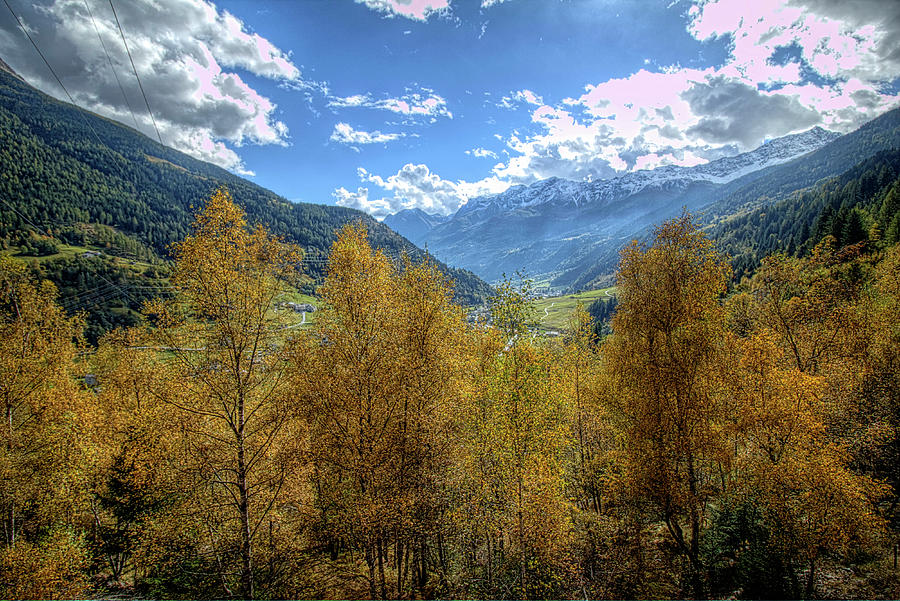 Bernina Alpine Train Express Alps Italy Switzerland #1 Photograph by Paul James Bannerman