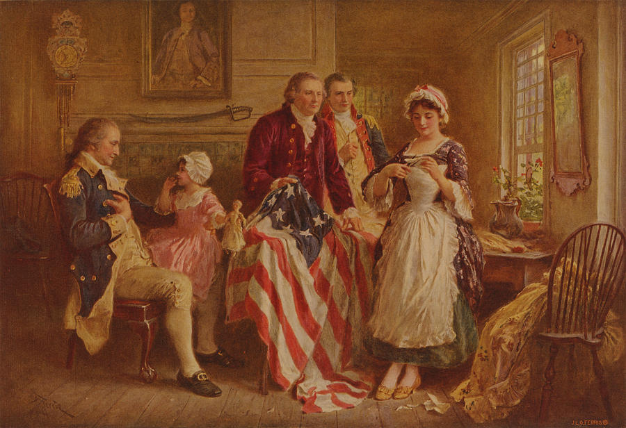 Betsy Ross, 1777 Painting by Jean Leon Gerome Ferris | Fine Art America