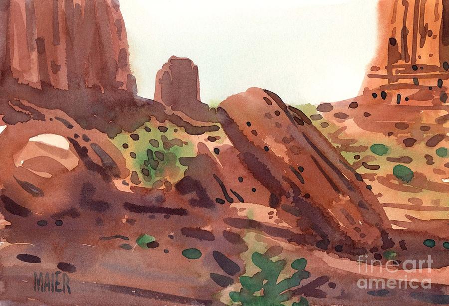 Between the Buttes #2 Painting by Donald Maier