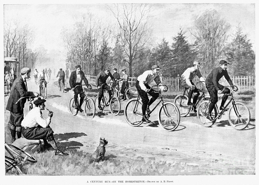 Bicycle Race, 1896 #1 Photograph by Granger