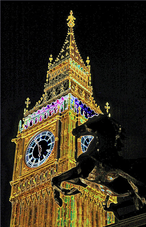 Big Ben In Neon Photograph