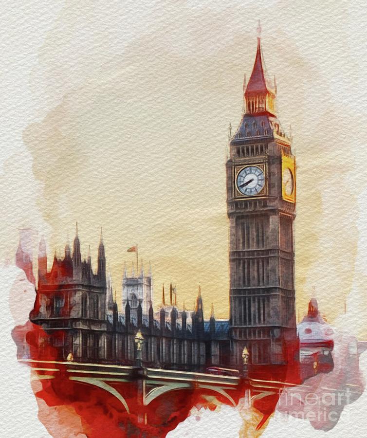London Painting - Big Ben, London #1 by Esoterica Art Agency