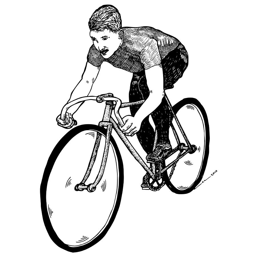 Bicycle Drawing - Bike Cyclist #1 by Karl Addison