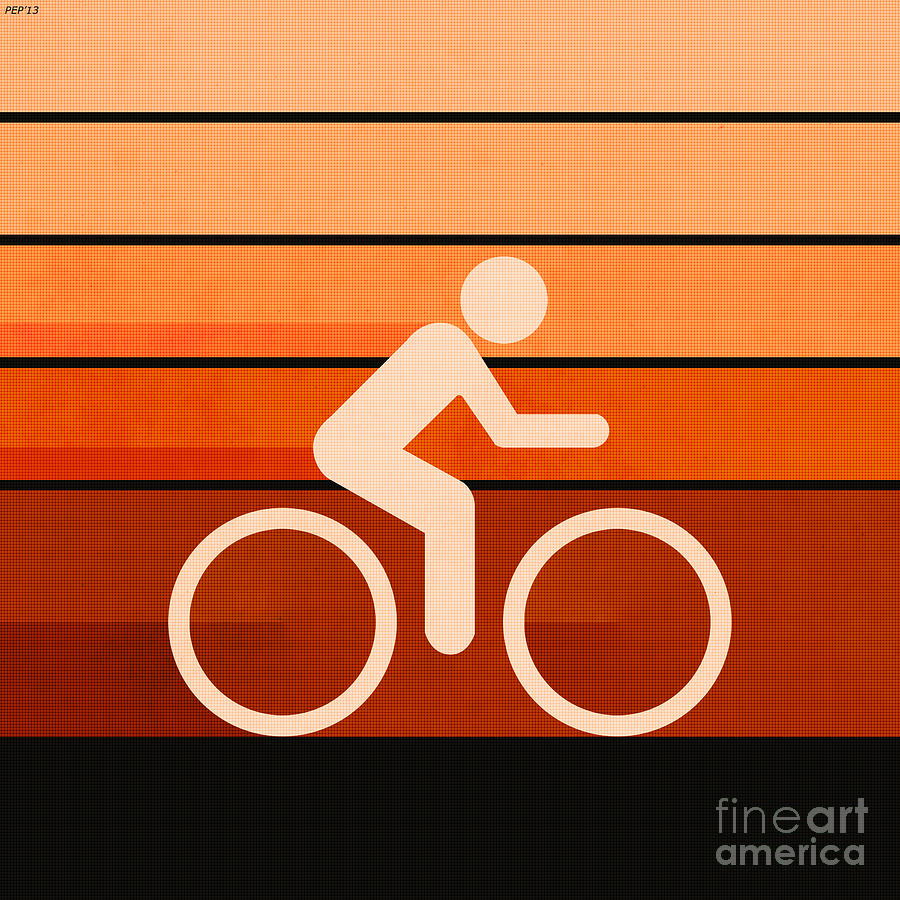 Biking Orange #2 Digital Art by Phil Perkins