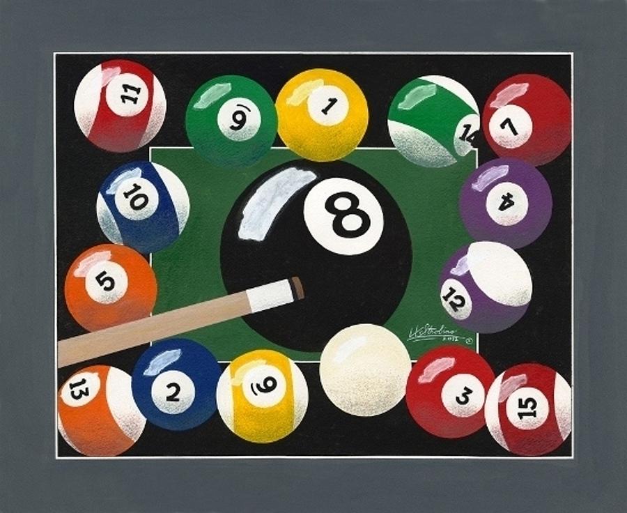 Billiards #1 Painting by Herb Strobino