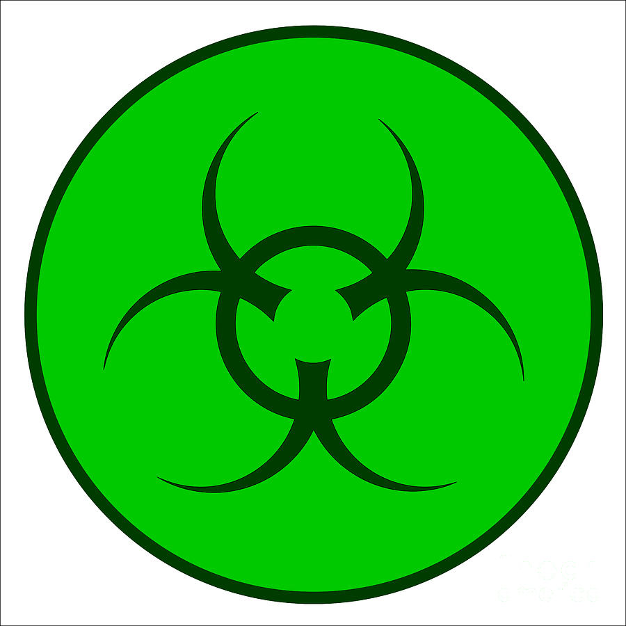 green hazard symbols
