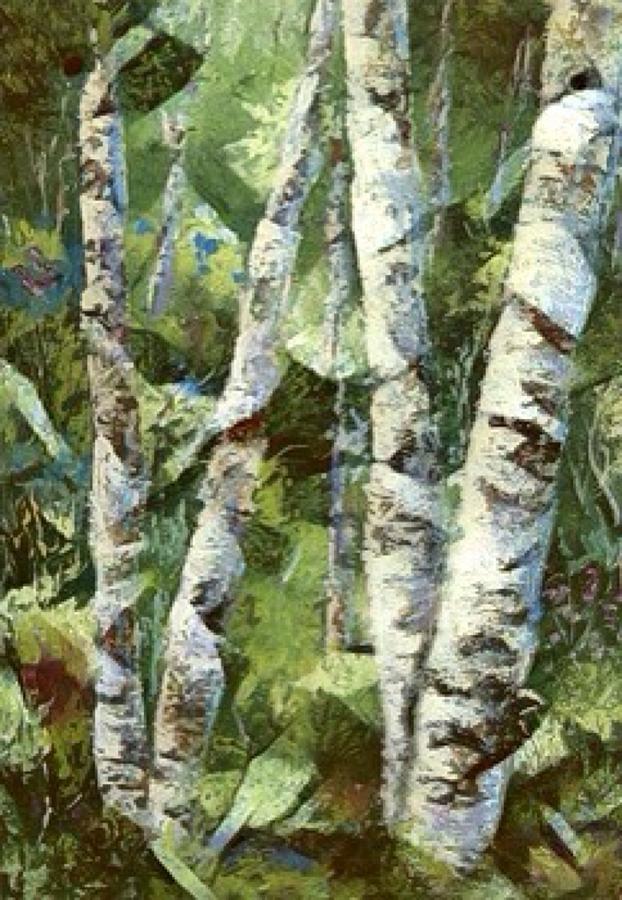 Birch forest #1 Digital Art by Megan Walsh