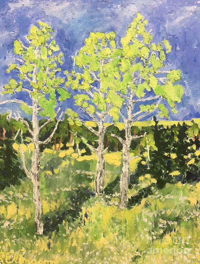 Birch #1 Painting by Rodger Ellingson