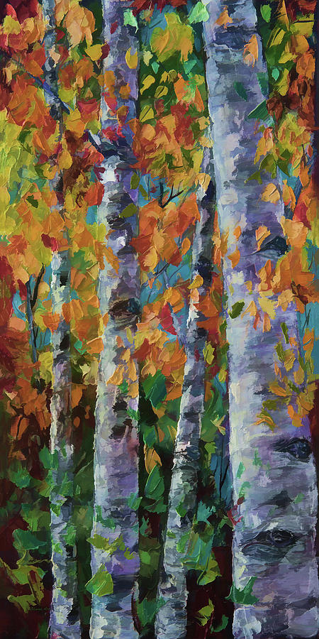 Birch Trees Painting by OLena Art