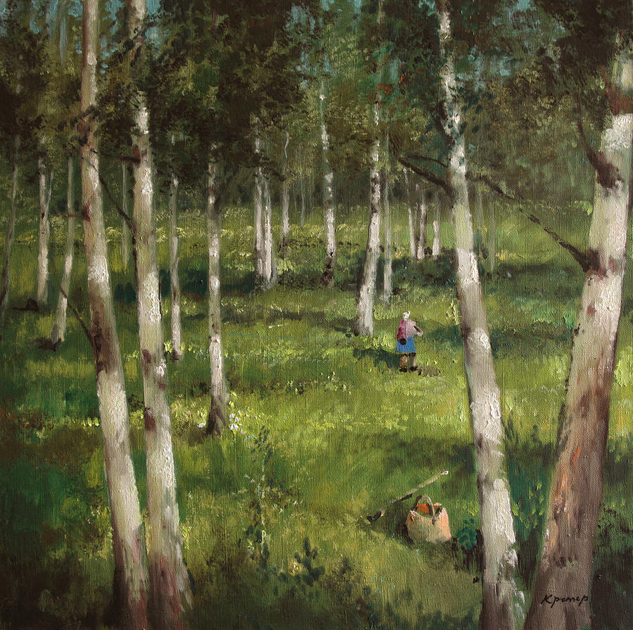 Tree Painting - Birchwood #1 by Mark Kremer