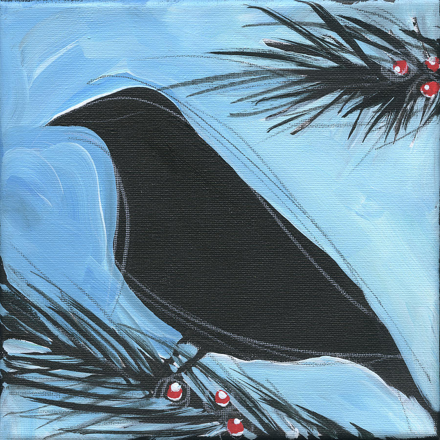 Bird and Berries #15 Painting by Tim Nyberg