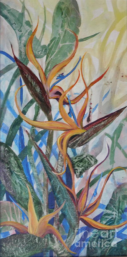 Bird of Paradise Gone Wild Painting by Joan Clear