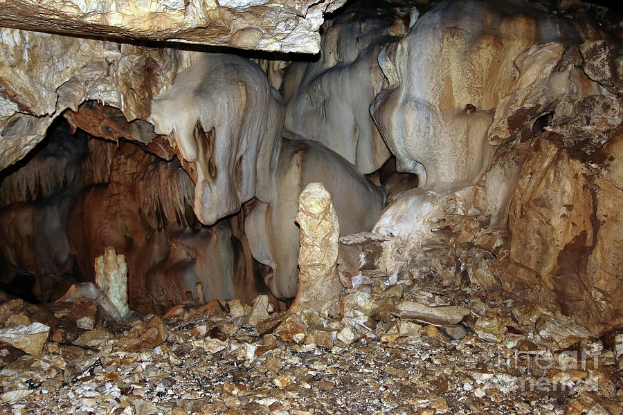 Bizarre mineral formations in stalactite cavern #1 Photograph by Michal Boubin