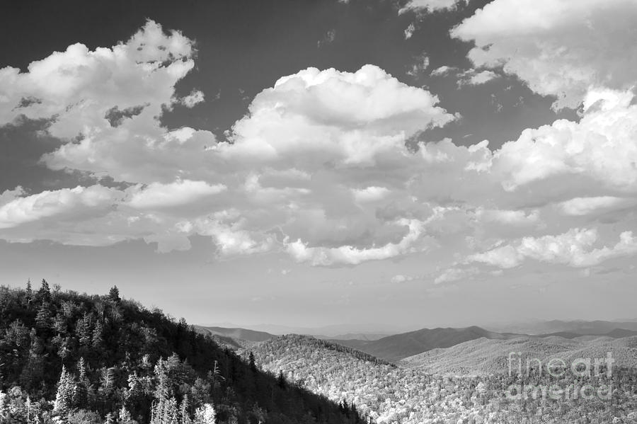 Black And White Blue Ridge Mountains Photograph by Chip Laughton