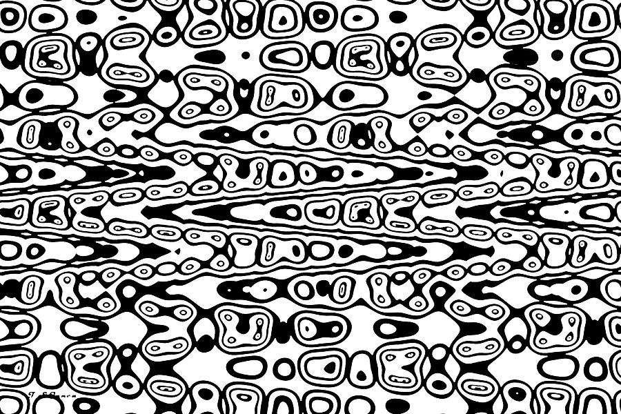 Black And White Circles Abstract #1 Digital Art by Tom Janca