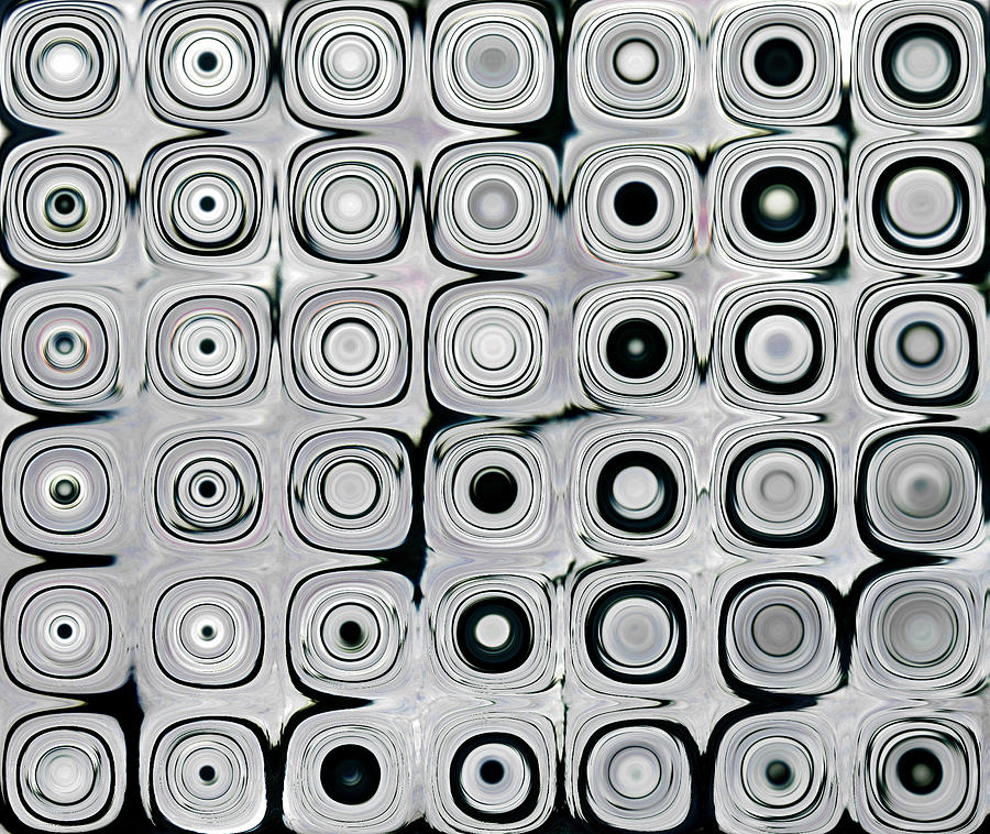 Black and White Circles I #1 Digital Art by Patty Vicknair