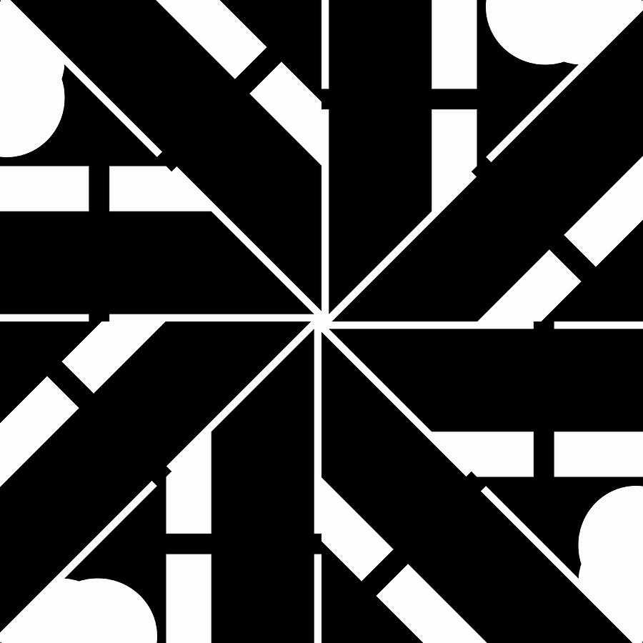 Black and White Geometric #1 Digital Art by David G Paul