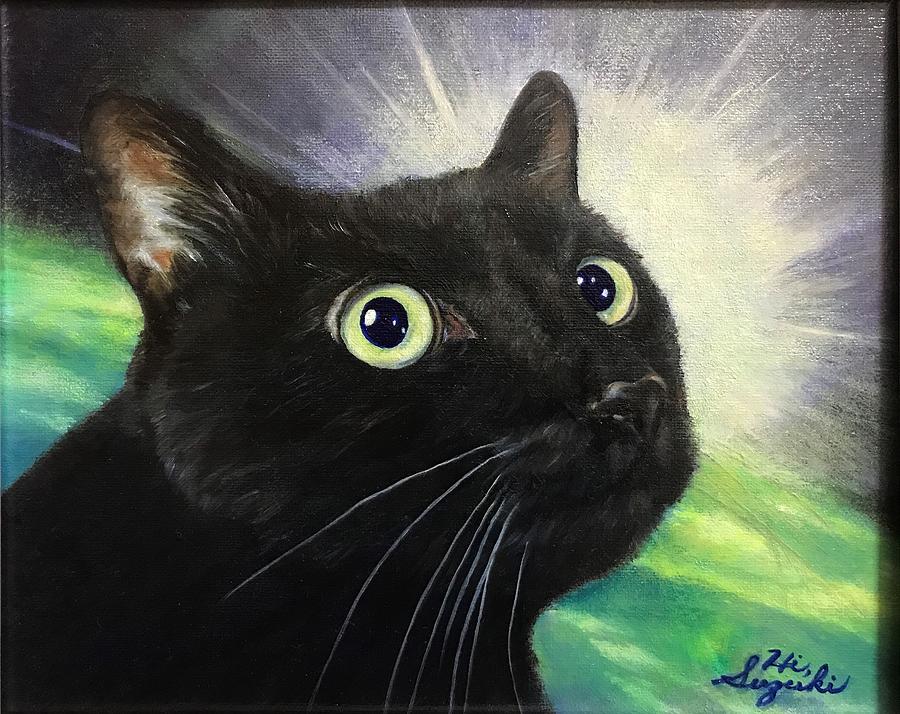 Cat Painting - Black cat inspiration #1 by Hiroyuki Suzuki