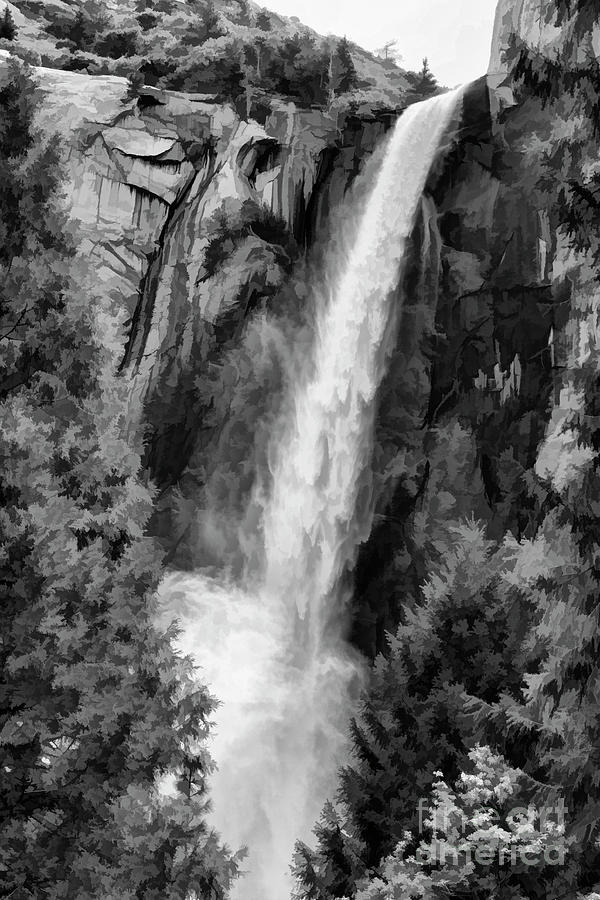 Black Yosemite Falls  #1 Photograph by Chuck Kuhn