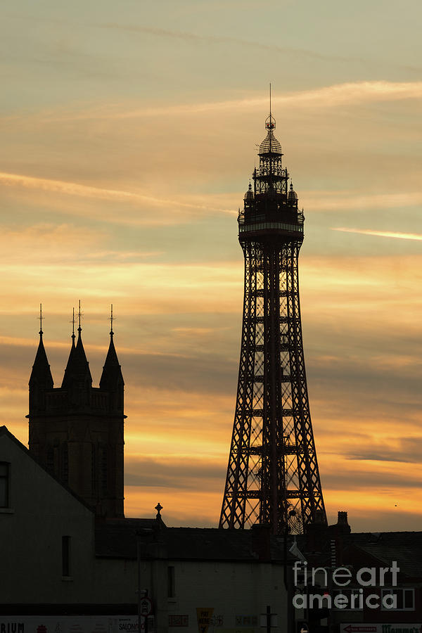 Sunset Photograph - Blackpool Tower Sunset #1 by Stephen Cheatley