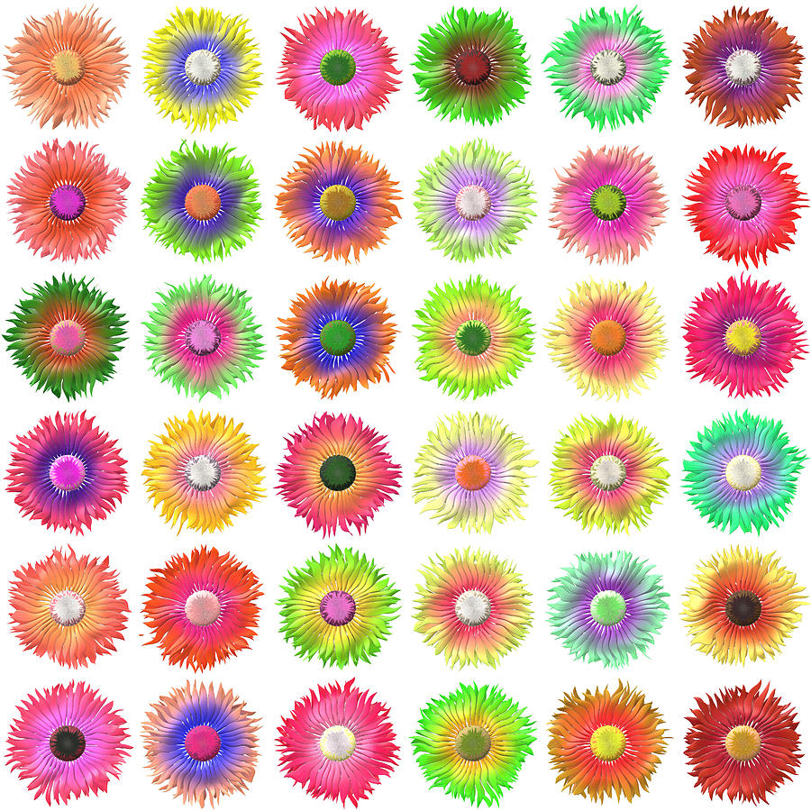 Bloom set generated texture #1 Digital Art by Miroslav Nemecek