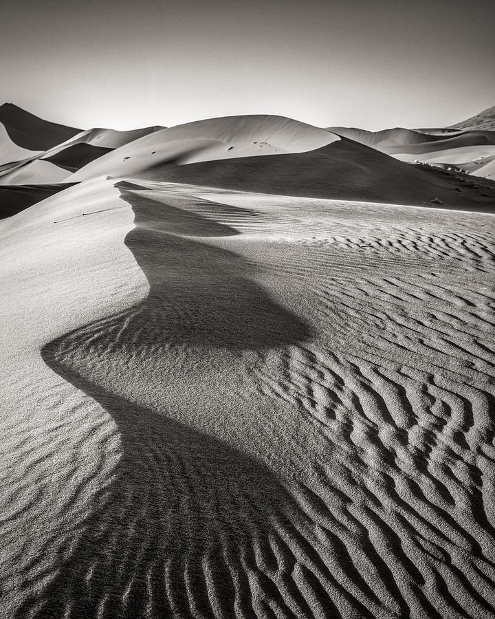 Blowing Sand - Black and White Sand Dune Photograph Photograph by Duane ...
