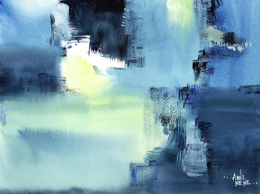 Blue Abstract #1 Painting by Anil Nene