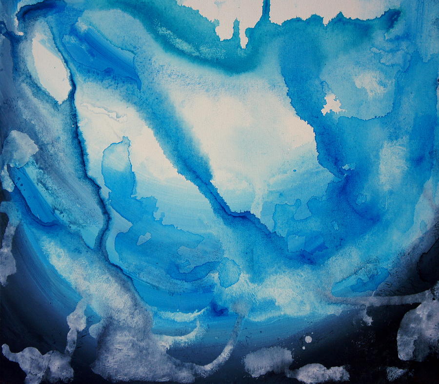 Blue Abstract Painting by Shiela Gosselin