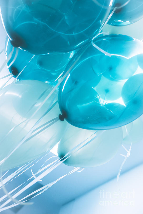 Blue air ballons background #1 Photograph by Anna Om