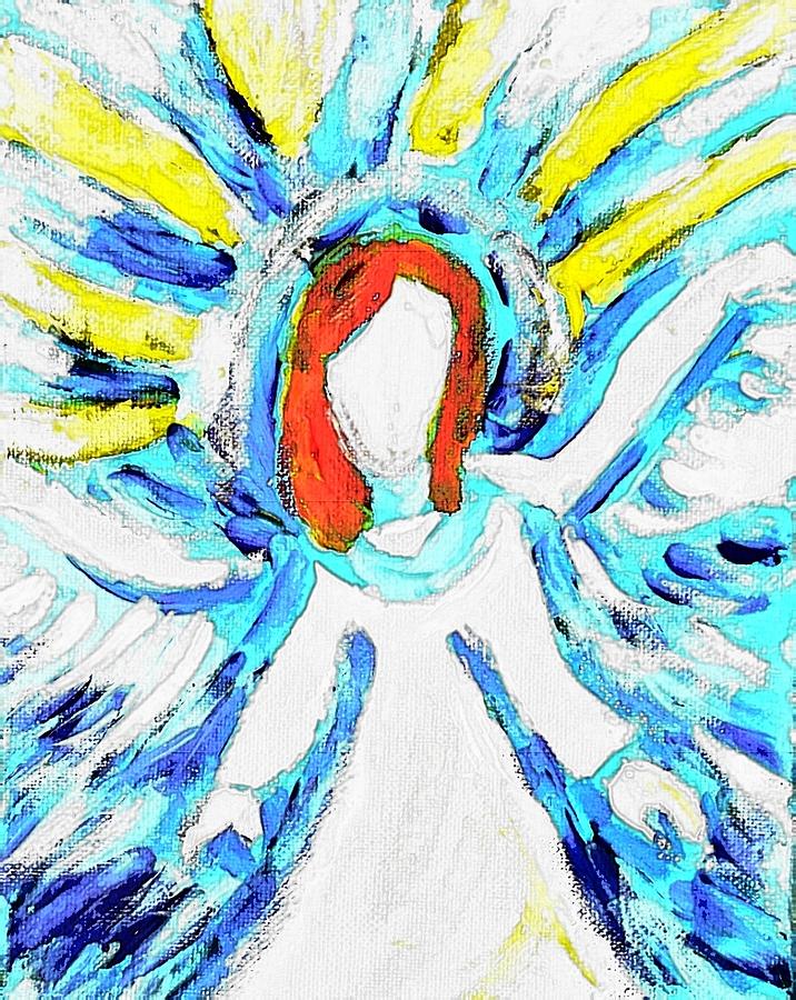 Blue angel  #1 Painting by Hae Kim