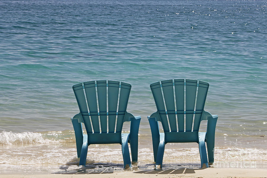 Blue Beach Chairs #1 Photograph by Gerard Lacz