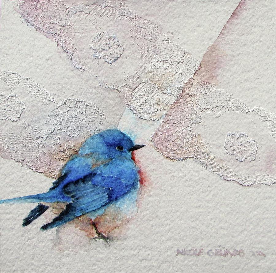 Blue bird #1 Painting by Nicole Gelinas