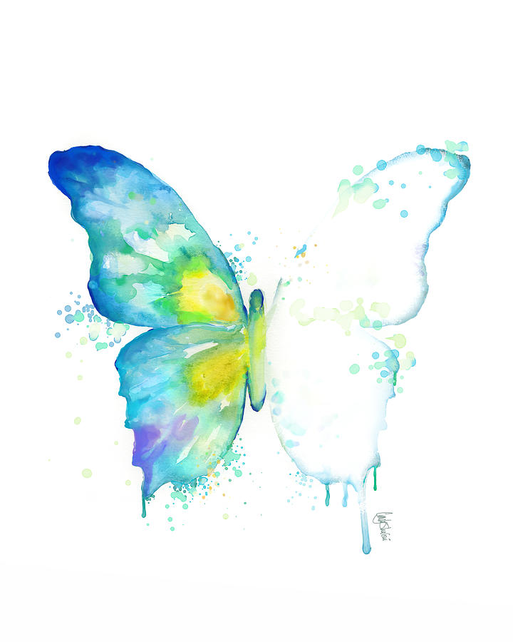 Butterfly Painting - Blue Butterfly #1 by Cindy Elsharouni