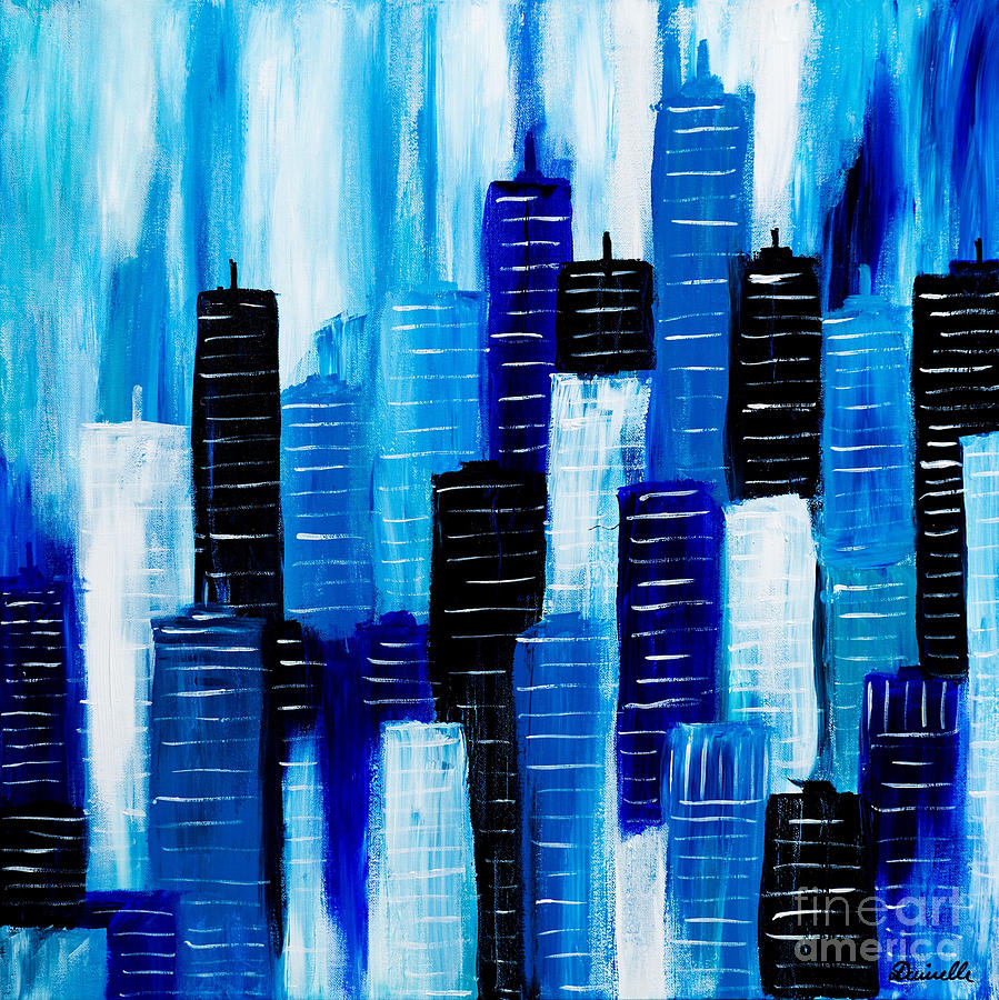 Blue City #2 Painting by Art by Danielle