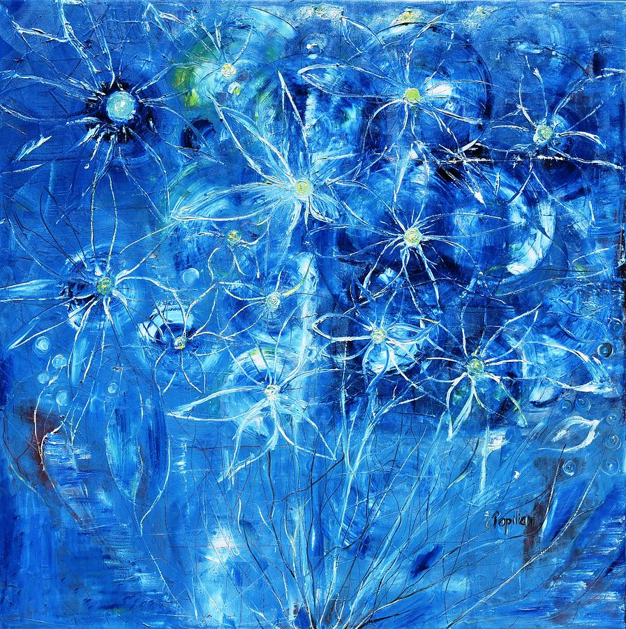 Blue Design #2 Painting by Evelina Popilian