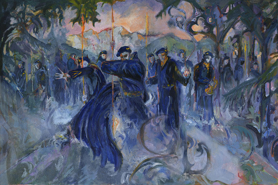 Blue Devil Alpine Gothic Painting by Revere La Noue