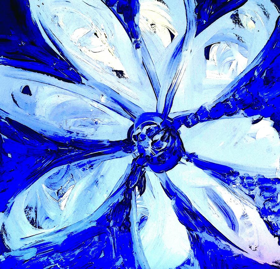 Blue flower #1 Painting by Hae Kim