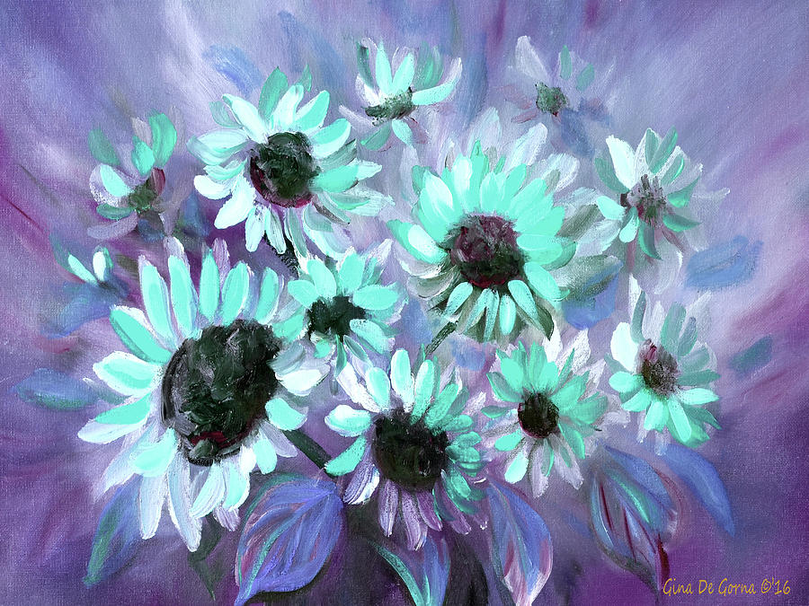 Blue  Flowers #1 Painting by Gina De Gorna