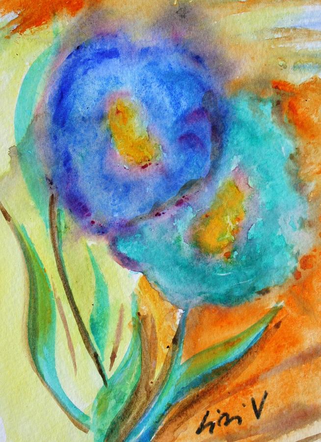 Flower Painting - Blue Flowers #2 by Luiza Vizoli