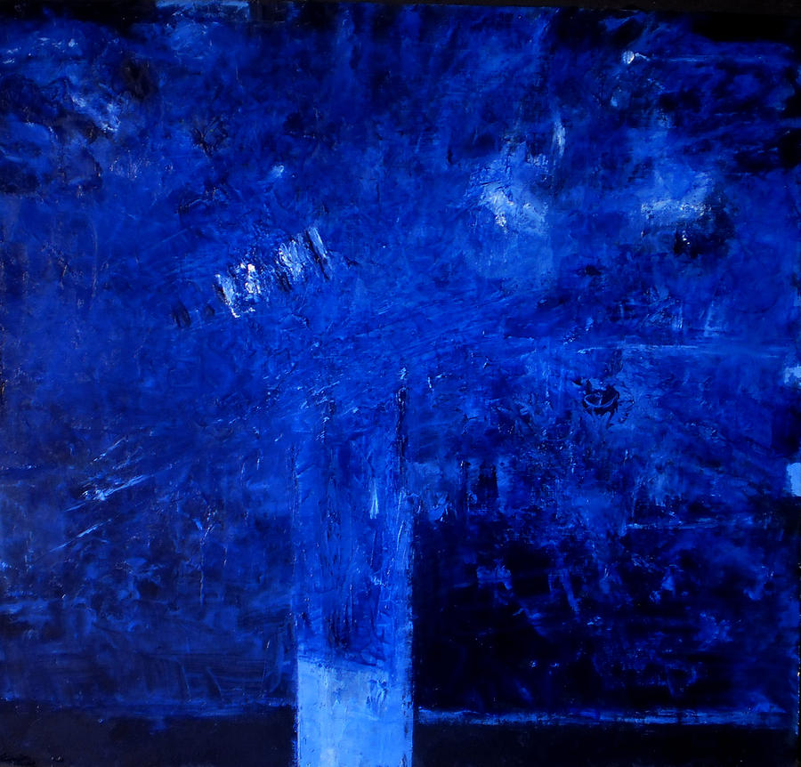 Landscape Painting - Blue flowers by Vladimir Vlahovic Landscape Painting - Blue flowers by Vladimir Vlahovic