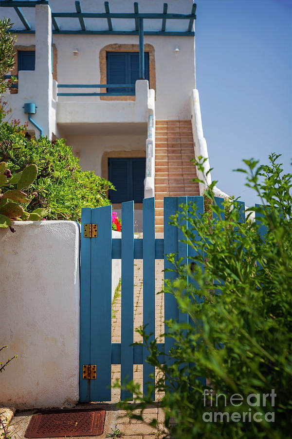 Blue gate in Greece #1 Photograph by Sophie McAulay