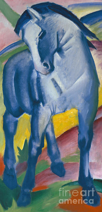 Blue Horse Painting by Franz Marc