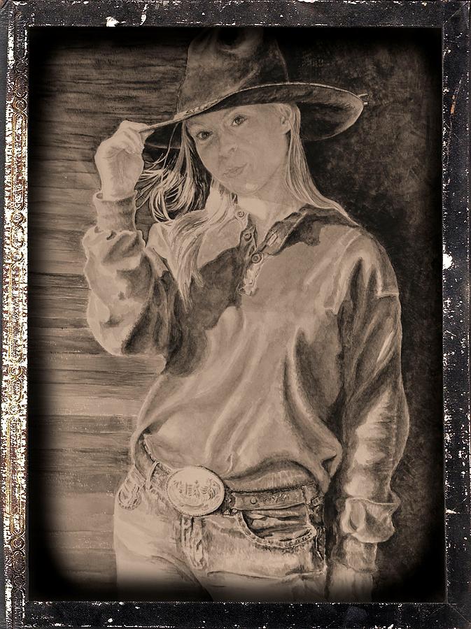 Blue Jean Cowgirl #1 Painting by Traci Goebel