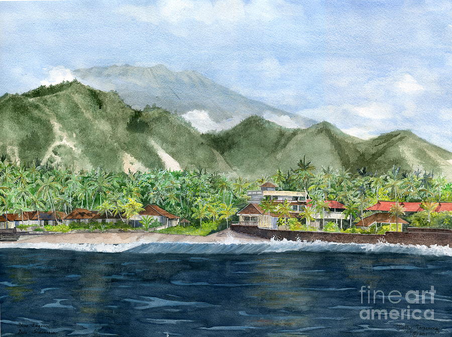 Blue Lagoon Bali Indonesia #1 Painting by Melly Terpening