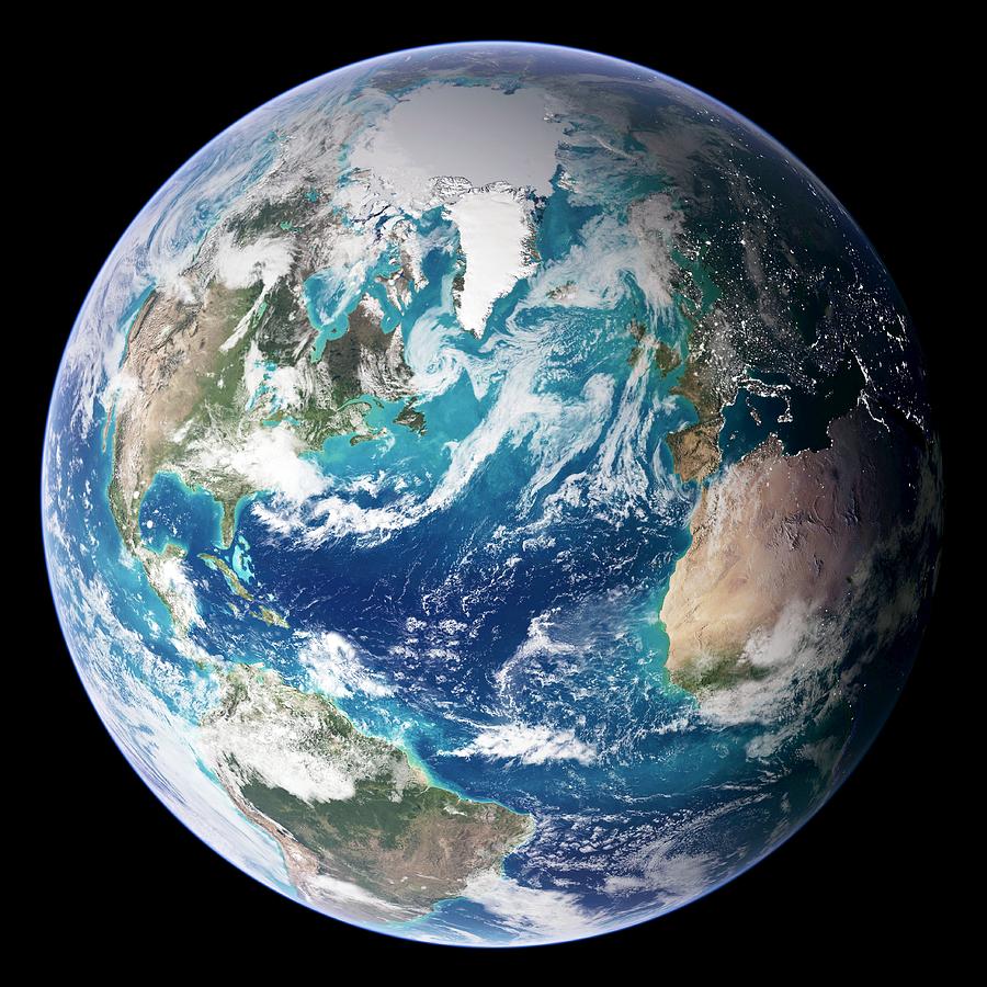 Space Photograph - Blue Marble Image Of Earth (2005) #1 by Nasa Earth Observatory