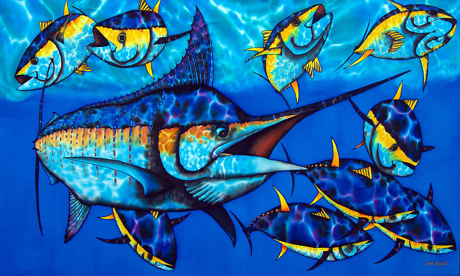 Blue Marlin Painting by Daniel Jean-Baptiste
