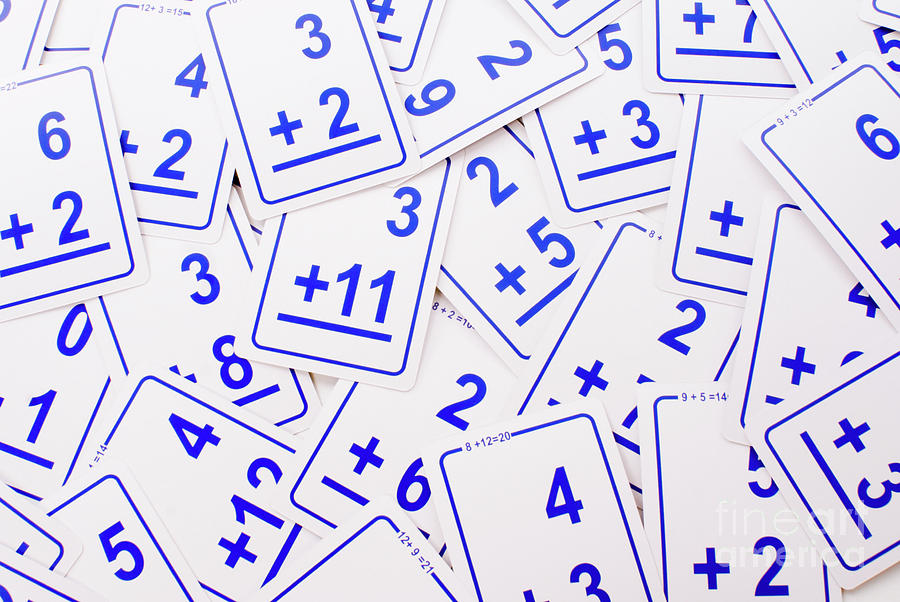 Blue Math Cards #1 Photograph by Anthony Totah