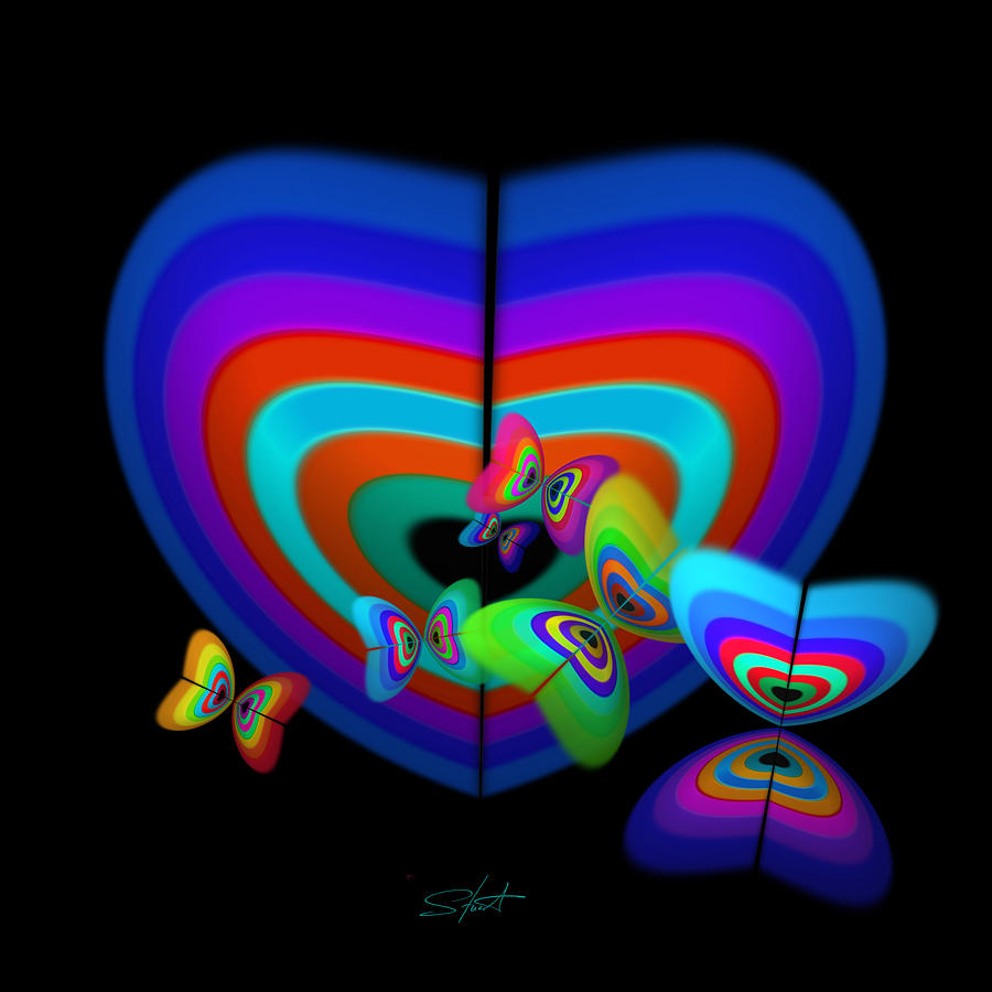 Butterfly Digital Art - Blue Mood #1 by Charles Stuart