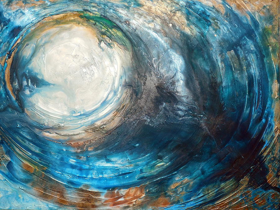 Abstract Painting - Blue Moon #1 by Holly Anderson